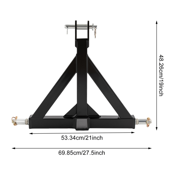 Attelage de remorque 3 points, adaptateur pour barre de remorquage, attelage de remorque 3 points avec récepteur 2"
