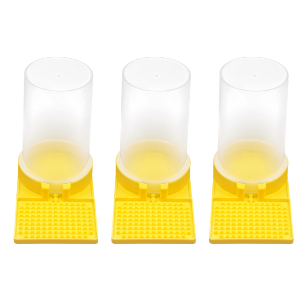 3 pièces, Mangeoire à eau, Mangeoire à abeilles, Lot de 3 mangeoires à abeilles, Capacité : 500ml, Jaune