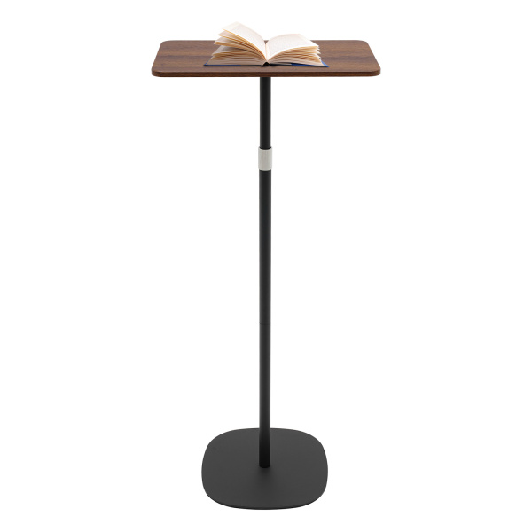 Bureau debout 46-120 cm, bureau mobile, table d'appoint réglable pour bureaux, salles de conférence et salles d'étude - Noir, noyer