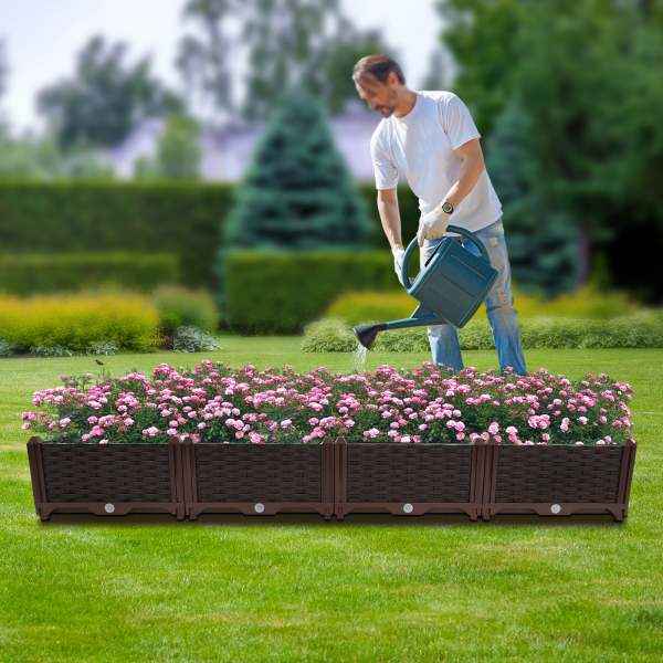 Plateau de jardin surélevé, Grande jardinière, Plateau de jardin surélevé en plastique à rang unique Plateau de jardin surélevé, Grande jardinière, Plateau de jardin surélevé en plastique à rang unique