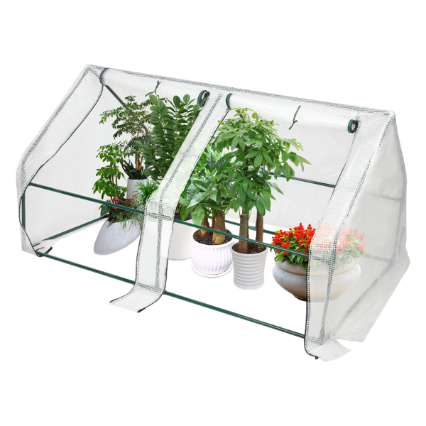 1,8 x 0,9 x 0,9 m Petite serre pour balcon, serre à tomates avec fenêtres enroulables