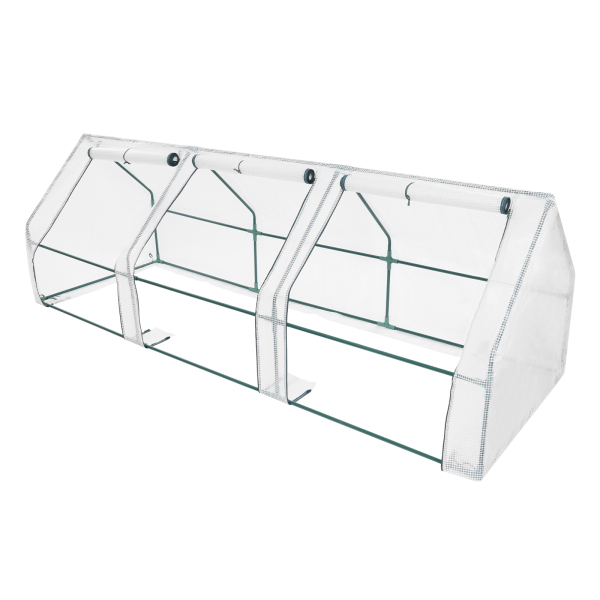 2,7 x 0,9 x 0,9 m Petite serre pour balcon, serre à tomates avec fenêtres enroulables
