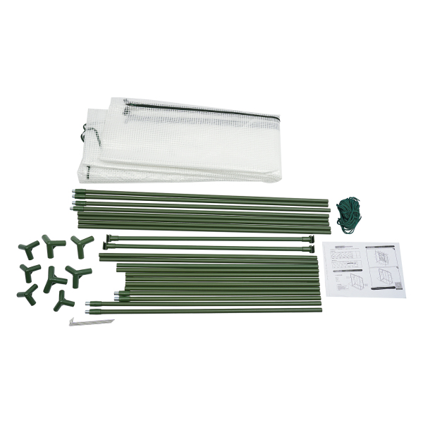 Serre à plantes 200 x 77 x 170 cm, kit de serre avec fenêtre, serre pour extérieur - Blanc