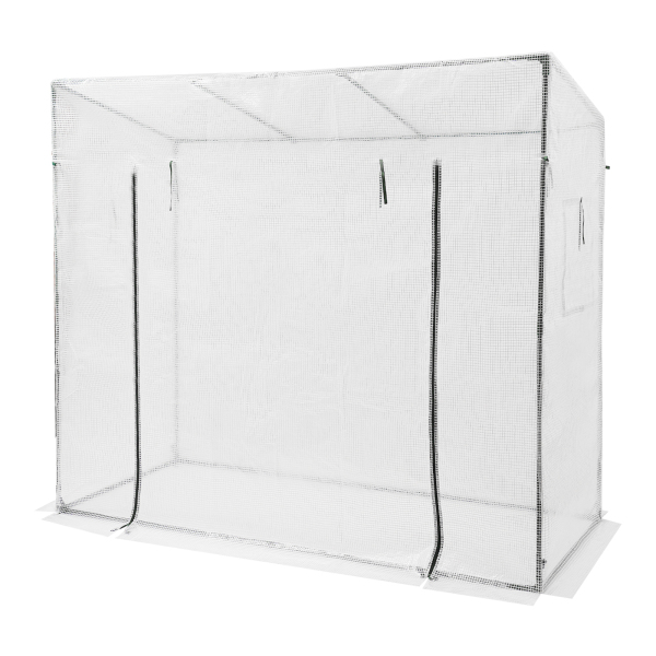 Serre à plantes 200 x 77 x 170 cm, kit de serre avec fenêtre, serre pour extérieur - Blanc Serre à plantes 200 x 77 x 170 cm, kit de serre avec fenêtre, serre pour extérieur - Blanc