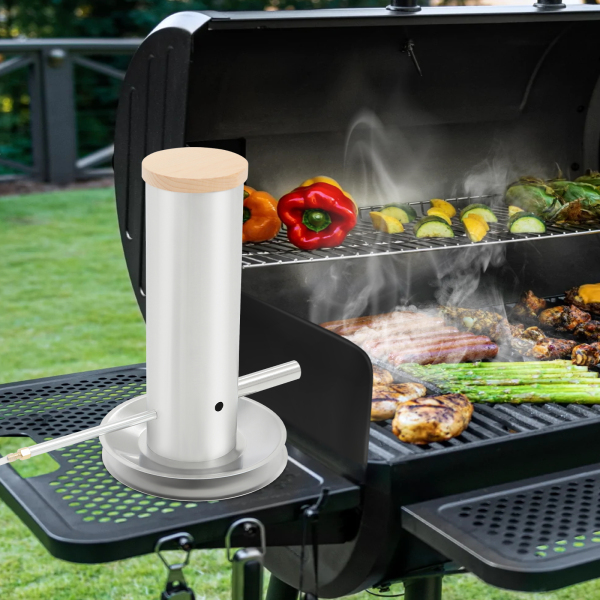 Générateur de fumée froide électrique avec couvercle et pompe à air, fumoir portable pour barbecue, machine à fumée froide en acier inoxydable pour aliments Générateur de fumée froide électrique avec couvercle et pompe à air, fumoir portable pour barbecue, machine à fumée froide en acier inoxydable pour aliments