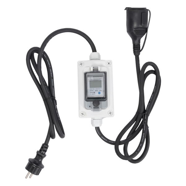 Compteur d'électricité numérique mobile 16 A HRDQ-01 H07RN-F 3 x 1,5 mm², compteur d'électricité LED numérique portable, compteur d'affichage LED numérique