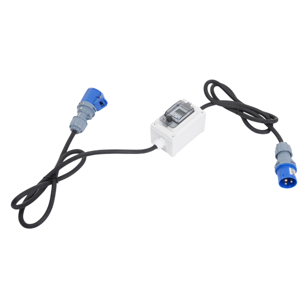Compteur d'électricité numérique mobile 16 A HRDQ-02 H07RN-F 3 x 2,5 mm², compteur d'électricité LED numérique portable, compteur d'affichage LED numérique