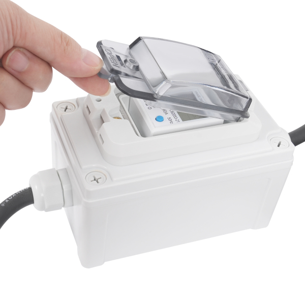Compteur d'électricité numérique mobile 16 A HRDQ-02 H07RN-F 3 x 2,5 mm², compteur d'électricité LED numérique portable, compteur d'affichage LED numérique