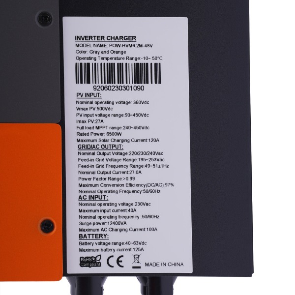 CNCEST – onduleur hybride 6200W, 120A MPPT, contrôleur de Charge solaire, 48V, indépendant, Max PV 500V