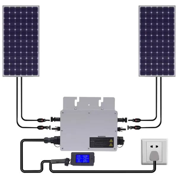 Onduleur solaire Micro Grid Tie 600 W IP65 étanche Micro onduleur Identification automatique DC vers AC pour panneau solaire avec écran LCD