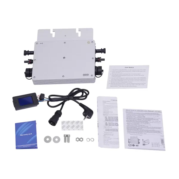 Onduleur solaire Micro Grid Tie 600 W IP65 étanche Micro onduleur Identification automatique DC vers AC pour panneau solaire avec écran LCD