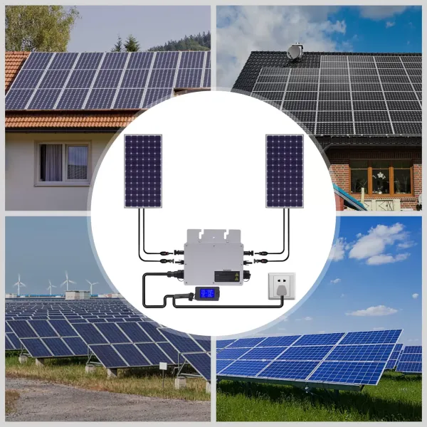 Onduleur solaire Micro Grid Tie 600 W IP65 étanche Micro onduleur Identification automatique DC vers AC pour panneau solaire avec écran LCD