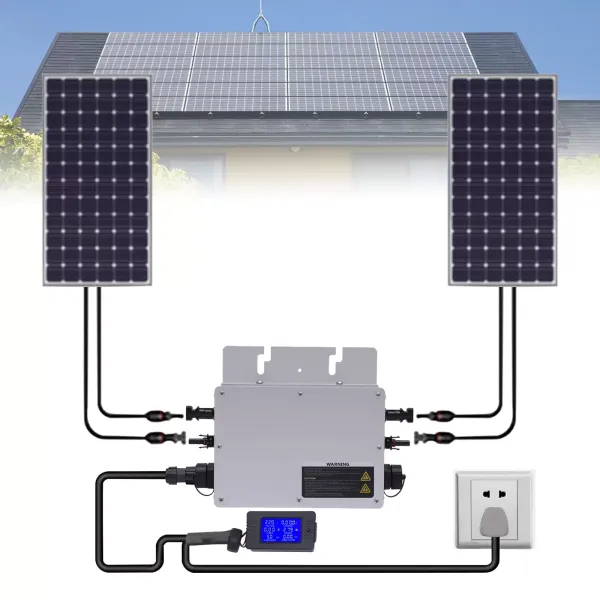 Onduleur solaire Micro Grid Tie 600 W IP65 étanche Micro onduleur Identification automatique DC vers AC pour panneau solaire avec écran LCD Onduleur solaire Micro Grid Tie 600 W IP65 étanche Micro onduleur Identification automatique DC vers AC pour panneau solaire avec écran LCD