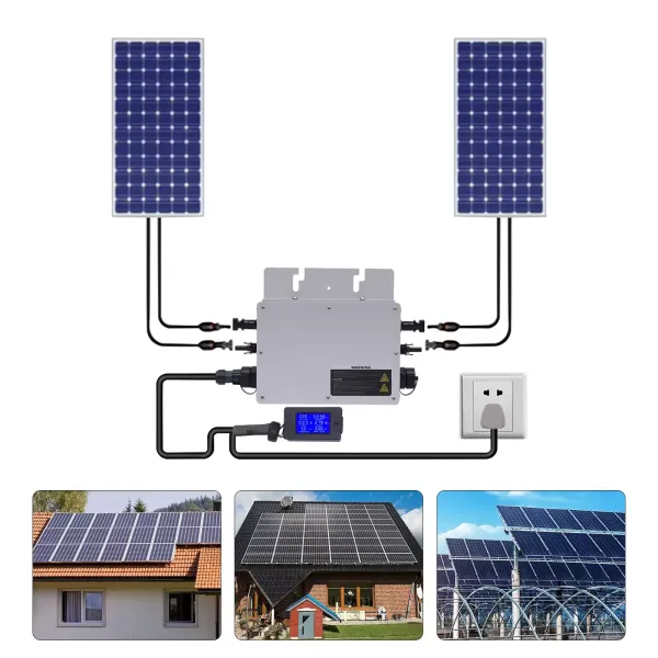 Onduleur solaire Micro Grid Tie 600 W IP65 étanche Micro onduleur Identification automatique DC vers AC pour panneau solaire avec écran LCD