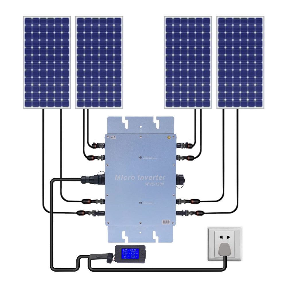 Micro onduleur solaire 1200 W - Micro onduleur automatique - Identif solaire - MPPT DC20-50 V - IP65