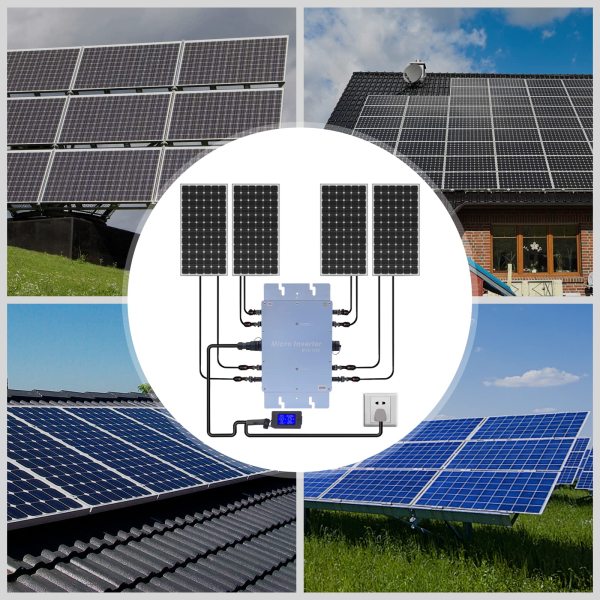 Micro onduleur solaire 1200 W - Micro onduleur automatique - Identif solaire - MPPT DC20-50 V - IP65