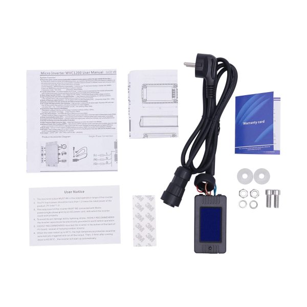Micro onduleur solaire 1200 W - Micro onduleur automatique - Identif solaire - MPPT DC20-50 V - IP65