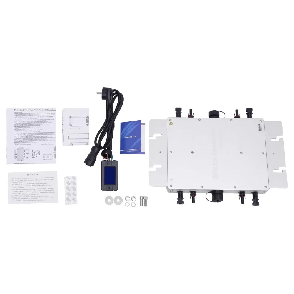 Micro onduleur solaire 1200 W - Micro onduleur automatique - Identif solaire - MPPT DC20-50 V - IP65