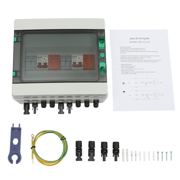Boîte de jonction solaire DC 500 V 2 cordes 63 A IP65 IK10 Boîtier étanche Protection de l'éclairage Disjoncteur DC Boîte de jonction solaire DC 500 V 2 cordes 63 A IP65 IK10 Boîtier étanche Protection de l'éclairage Disjoncteur DC