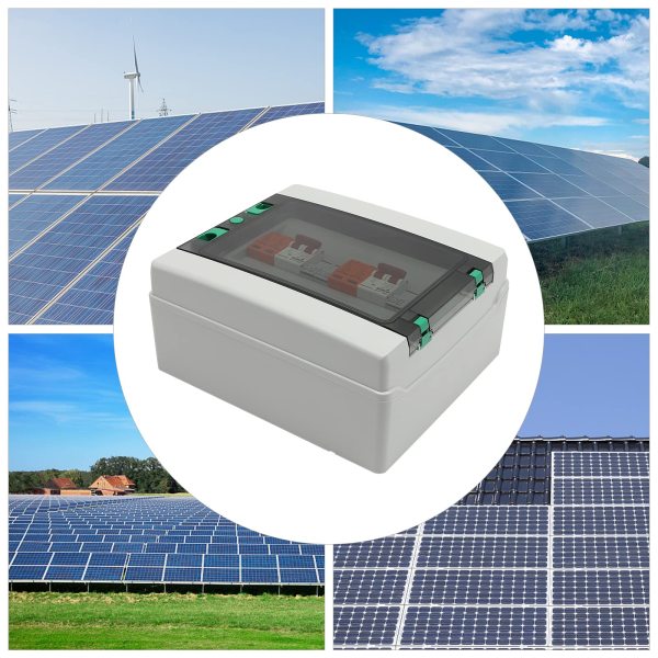 Boîte de jonction solaire DC 500 V 2 cordes 63 A IP65 IK10 Boîtier étanche Protection de l'éclairage Disjoncteur DC