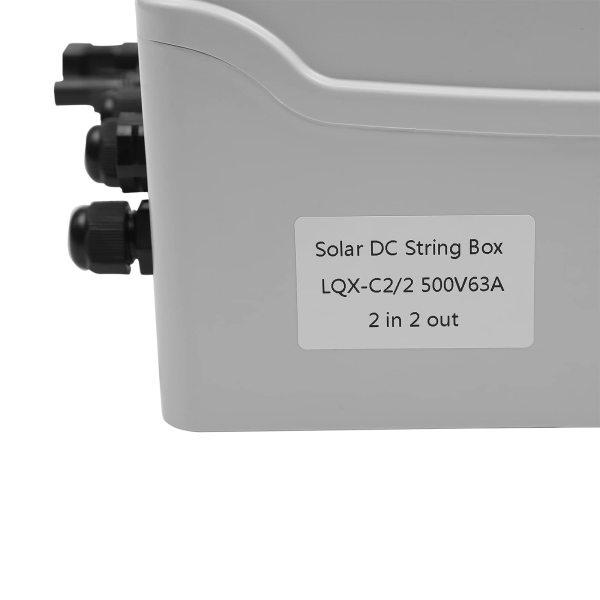 Boîte de jonction solaire DC 500 V 2 cordes 63 A IP65 IK10 Boîtier étanche Protection de l'éclairage Disjoncteur DC