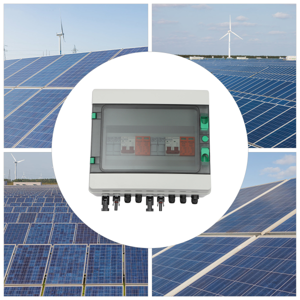 Boîte de jonction solaire DC 500 V, 2 cordes 15 A IP65, boîtier étanche, protection contre les surtensions, protection contre la foudre (2 entrées 2 sorties, 15 A)