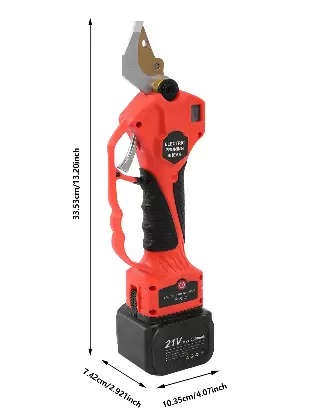 Krachtige elektrische trimmer, draadloze snoeischaar met hoog verlengstuk, kantelbare kop, draagriem, 2 x 21 V lithiumbatterijen