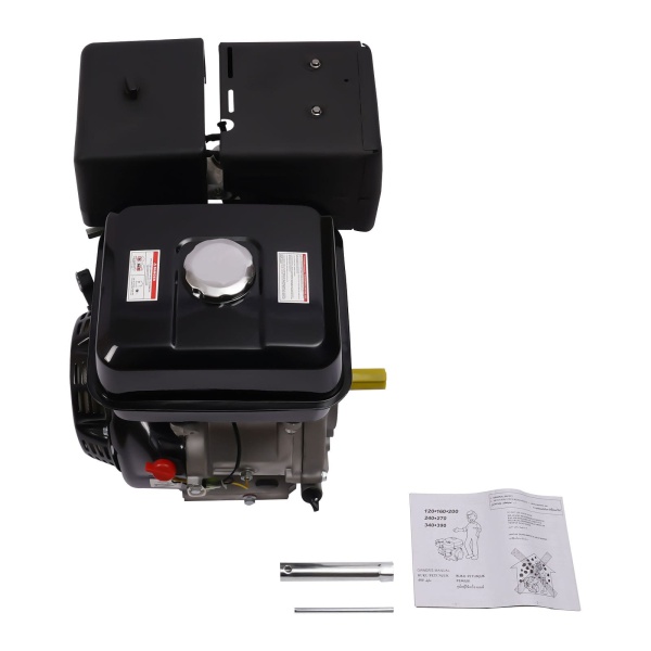 Moteur à essence 15 CV 9,7 kW - Moteur sur pied - Moteur industriel à 4 temps OHV - Moteur monocylindre - Moteur de démarrage léger - 420 cc