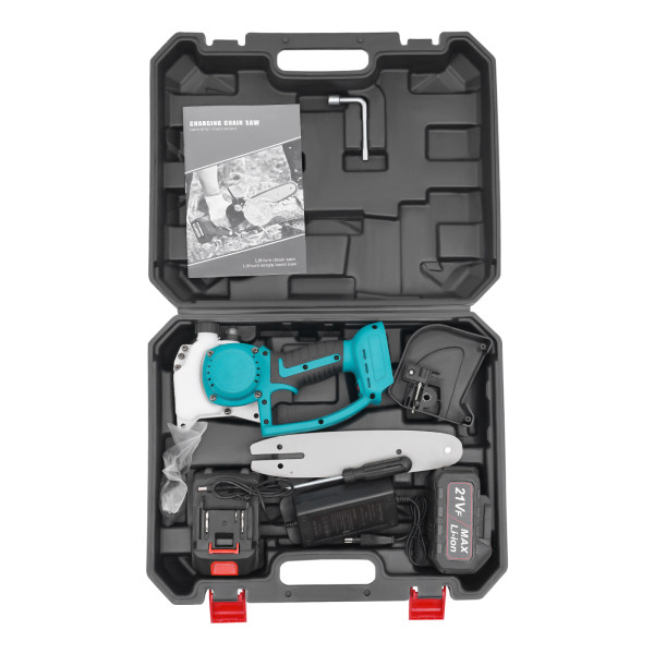 Tronçonneuse électrique 8" sans fil avec 2 batteries et chargeur 120 W pour couper les branches et le jardin Tronçonneuse électrique 8" sans fil avec 2 batteries et chargeur 120 W pour couper les branches et le jardin