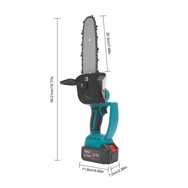 Tronçonneuse électrique 8" sans fil avec 2 batteries et chargeur 120 W pour couper les branches et le jardin