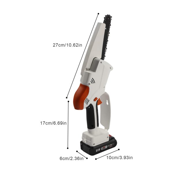 Tronçonneuse électrique batterie 6 pouces Mini tronçonneuse sans fil avec serrure de sécurité électrique monomain scie à chaîne électrique
