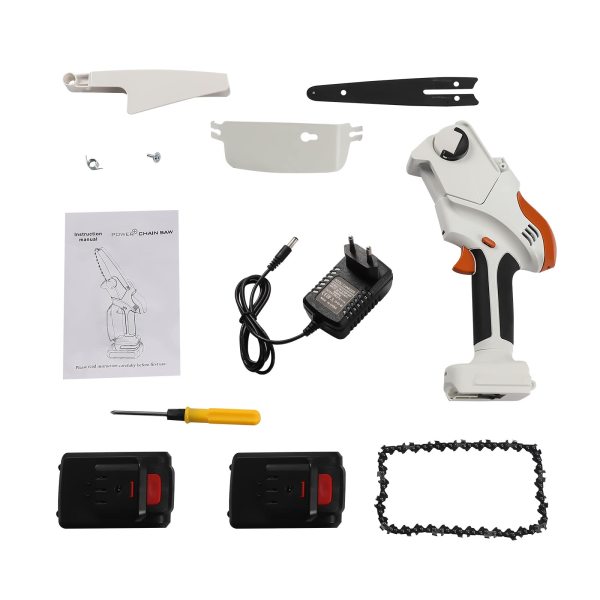 Tronçonneuse électrique batterie 6 pouces Mini tronçonneuse sans fil avec serrure de sécurité électrique monomain scie à chaîne électrique