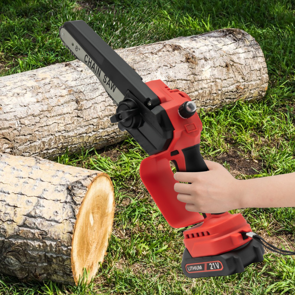 Mini scie à chaîne scie à chaîne sans fil de 8 pouces 2x batterie 2.0 système d'huile manuel scie à chaîne électrique à une main scie à arbre électrique pour couper des bûches de jardin Mini scie à chaîne scie à chaîne sans fil de 8 pouces 2x batterie 2.0 système d'huile manuel scie à chaîne électrique à une main scie à arbre électrique pour couper des bûches de jardin