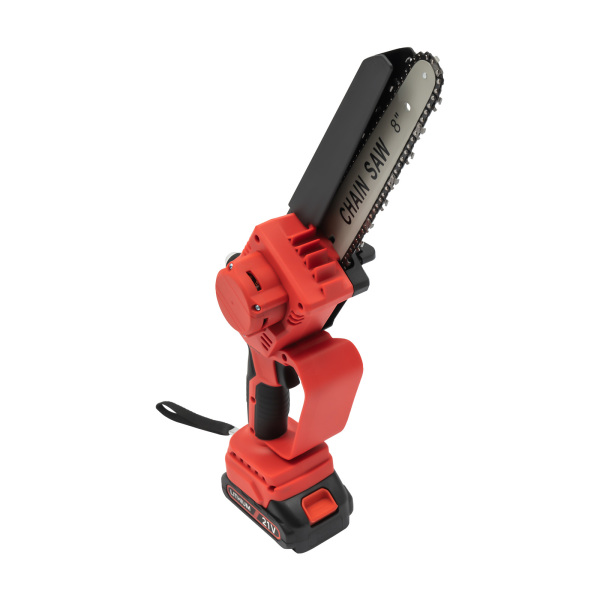 Mini scie à chaîne scie à chaîne sans fil de 8 pouces 2x batterie 2.0 système d'huile manuel scie à chaîne électrique à une main scie à arbre électrique pour couper des bûches de jardin