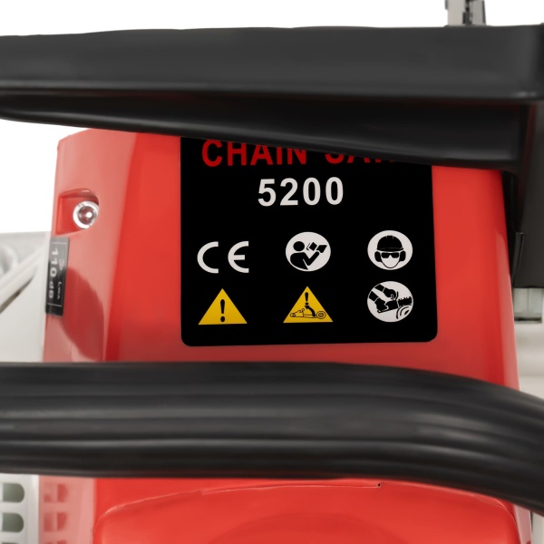 Tronçonneuse à essence de 50,8 cm, 52 cc, avec moteur 2 temps, scie électrique à essence pour couper le bois Tronçonneuse à essence de 50,8 cm, 52 cc, avec moteur 2 temps, scie électrique à essence pour couper le bois