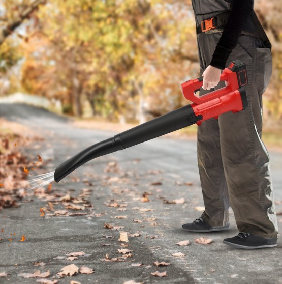 Aspirateur sans fil 21V, souffleur électrique sans fil avec batterie et chargeur, pour l'entretien de la pelouse, la neige et la poussière