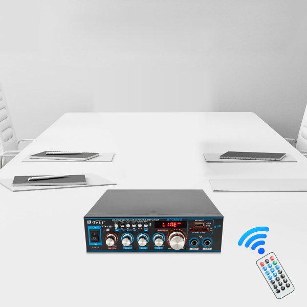 Amplificateur HiFi stéréo - Bluetooth numérique - Amplificateur audio FM - 12 V / 220 V - 2 CH - Amplificateur Bluetooth intégré