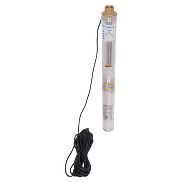 Pompe de puits de 8.8cm 750W 6300L/H 50 Hz Cordon d'alimentation 20m Euro plug avec pressostat + 20m de corde