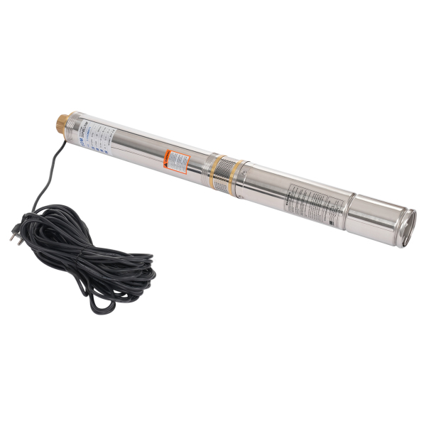 Pompe de puits de 8.8cm 750W 6300L/H 50 Hz Cordon d'alimentation 20m Euro plug avec pressostat + 20m de corde