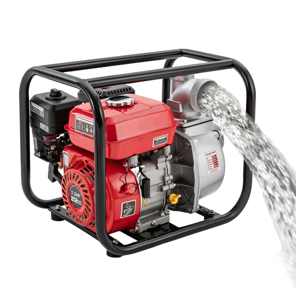 Pompe à eau semi-poubelle auto-amorçante à air monocylindre, 7,5 HP, 3 pouces, 4 temps, alimentée au gaz