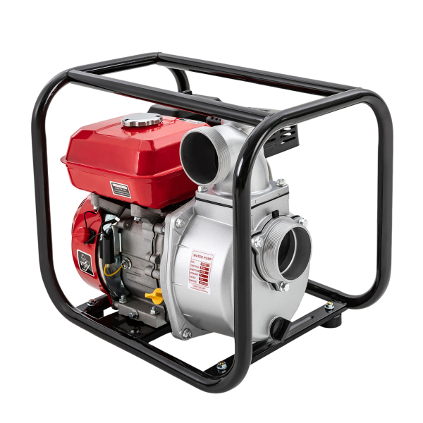 Pompe à eau semi-poubelle auto-amorçante à air monocylindre, 7,5 HP, 3 pouces, 4 temps, alimentée au gaz