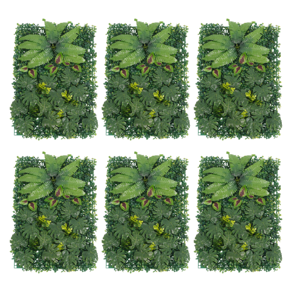 6 pièces 40 x 60 cm Murs de verdure, Mur de verdure artificielle, Décoration murale de fond de verdure artificielle