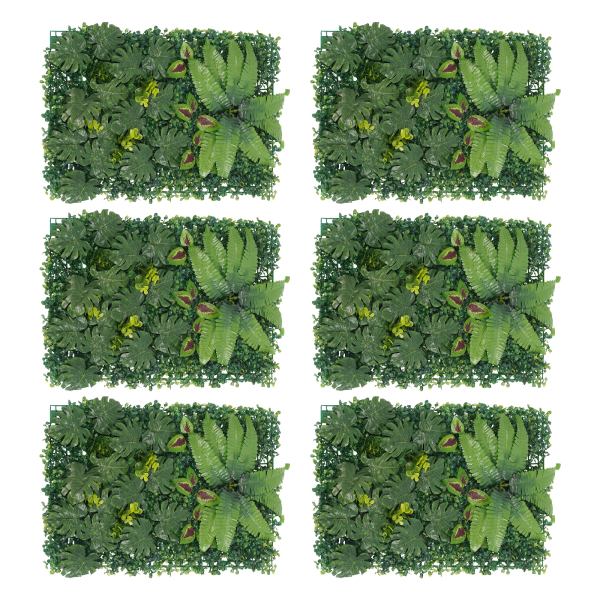 6 pièces 40 x 60 cm Murs de verdure, Mur de verdure artificielle, Décoration murale de fond de verdure artificielle