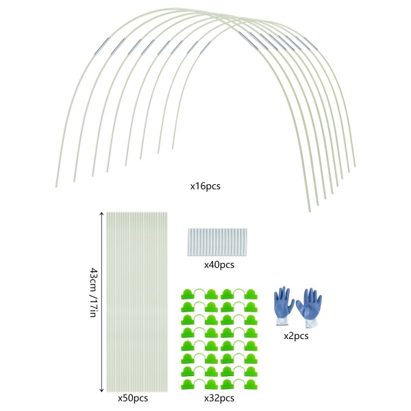 Kit de filet de jardin en forme de cerceau de serre, cerceaux de jardin pour tunnel de culture à faire soi-même, ensembles de tunnels de culture en forme de cerceau de serre Kit de filet de jardin en forme de cerceau de serre, cerceaux de jardin pour tunnel de culture à faire soi-même, ensembles de tunnels de culture en forme de cerceau de serre