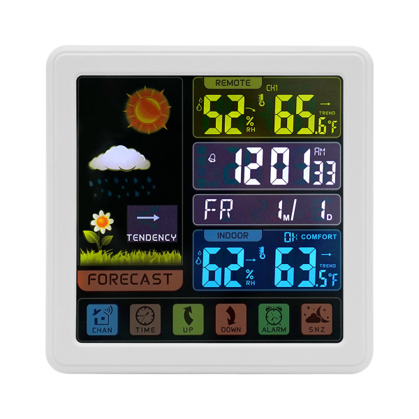 Station météo avec capteur sans fil pour extérieur et intérieur, prévisions météorologiques, moniteur de température