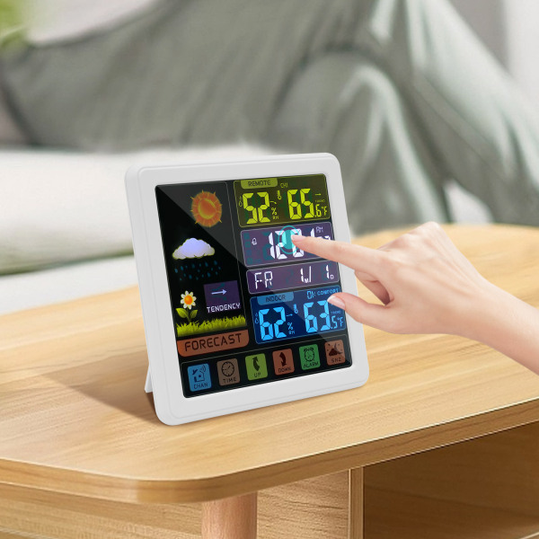 Station météo avec capteur sans fil pour extérieur et intérieur, prévisions météorologiques, moniteur de température