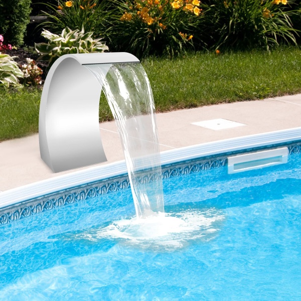 Fontaine de jardin en acier inoxydable pour piscine - Paysage