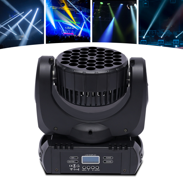 Faisceau à tête mobile 36x3W RGBW LED, lumière de lavage de scène Disco DJ, éclairage à effet de canal DMX
