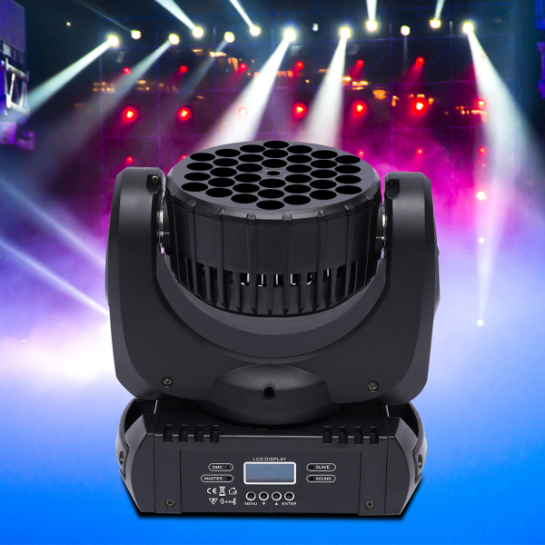 Faisceau à tête mobile 36x3W RGBW LED, lumière de lavage de scène Disco DJ, éclairage à effet de canal DMX