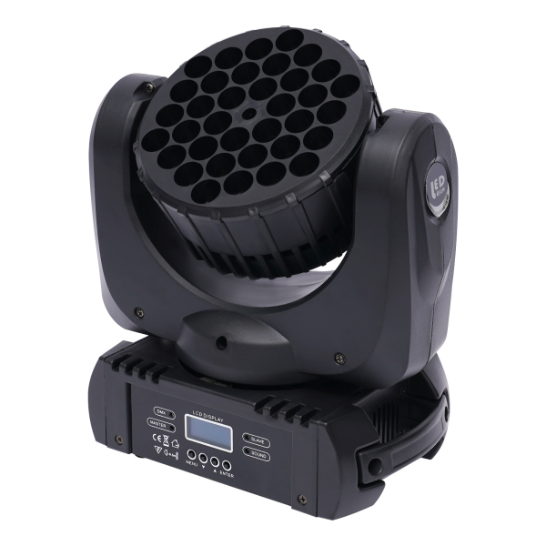Faisceau à tête mobile 36x3W RGBW LED, lumière de lavage de scène Disco DJ, éclairage à effet de canal DMX